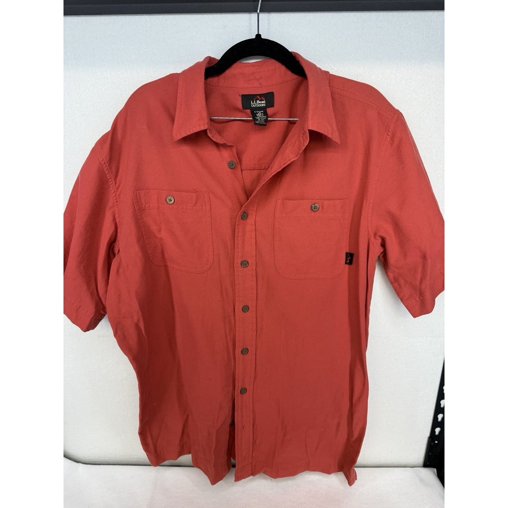Vintage L.L. Bean Outdoors Men's Red Button Up‎ Shirt Size Large Tall